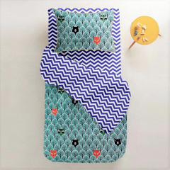 Дитяча підковдра COSAS WOOD BEAR Ранфорс 110х140 см Бірюзовий Дзензелевка