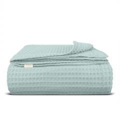Плед-покрывало вафельное COSAS 200х220 см Wave Greek Waffle Лазурный Киев