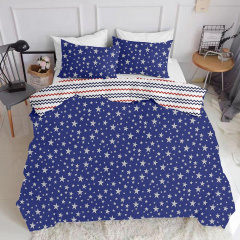 Сімейний комплект на резинці COSAS ZIGZAG Ранфорс 2х160х220 см Синій Камінь-Каширський