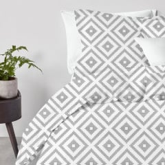 Євро постіль з простирадлом на гумці Ornament CS3 COSAS сірий 200х220 см Київ