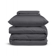 Підліткова постільна білизна сатин SMOKY Cosas Антрацит 160х220 см Свеса
