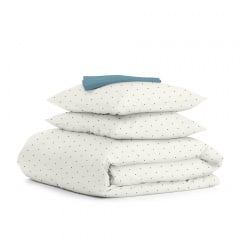 Полуторное постельное белье Mini Dots CS17 COSAS Белый 160х220 см Владимир-Волынский