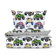 Дитячий комплект без простирадла COSAS BRAVE CARS Ранфорс 110х140 см Сірий Новомосковськ