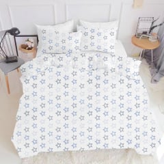 Сімейна постіль з простирадлом на гумці Clear Stars COSAS Блакитний 2х160х220 см Білгород-Дністровський