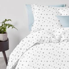 Полуторная постель с простыней на резинке Grey Stars CS3 COSAS Белый 160х220 см Новомосковск