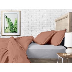 Полуторное постельное белье Copper CS1 COSAS Кирпичный 160х220 см Киев