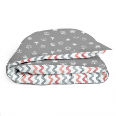 Детский пододеяльник COSAS GREY CROWN CS1 Ранфорс 110х140 см Серый Ровно