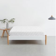 Простынь на резинке COSAS GREY STARS Ранфорс 160х200х20 см Белый Гуляйполе