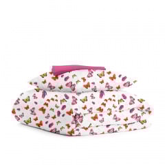 Подростковая постель с простыней на резинке BUTTERFLY CS2 COSAS Красный 155х215 см Новониколаевка