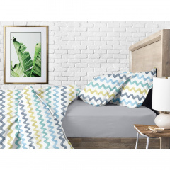 Двоспальна постіль з простирадлом на гумці Color Wave CS3 COSAS Білий 180х220 см Золотоноша