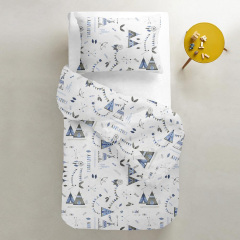 Дитяча постільна білизна в ліжечко Dream Wigwam COSAS Блакитний 110х140 см Братське