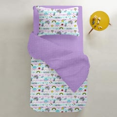 Детский пододеяльник COSAS UNICORN & RAINBOW Ранфорс 110х140 см Фиолетовый Талалаевка