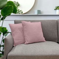 Наволочка COSAS Sakura Greek Waffle 45х45 см Рожевий Свеса