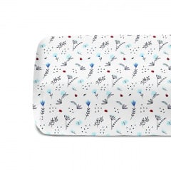 Простыня на резинке 120х200 см BLUE WILDFLOWERS COSAS белый Ирпень