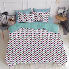 Сімейний комплект на резинці COSAS MINT LOVE CS3 Ранфорс 2х160х220 см М'ятний Свеса