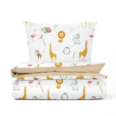 Підлітковий комплект без простирадла COSAS AFRICA ZOO Ранфорс 155х215 см Бежевий Гуляйполе
