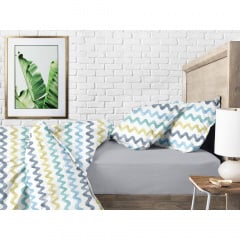 Євро підковдра COSAS COLOR WAVE Ранфорс 200х220 см Блакитний Біла Церква