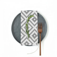 Набір серветок COSAS ORNAMENT Ранфорс 30х30 см 4 шт Сірий Новомиколаївка