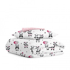 Подростковая постель с простыней на резинке PANDA STAR COSAS розовый 155х215 см Новомосковск