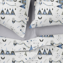 Євро комплект без простирадла COSAS DREAM WIGWAMS Ранфорс 200х220 см Блакитний Київ