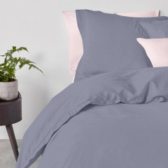 Сімейний комплект на резинці COSAS STORMY CS2 Ранфорс 2х160х220 см Сталевий/Рожевий Івано-Франківськ