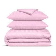 Семейная постель сатин с простыней на резинке BUBBLE Cosas розовый 2х160х220 см Вольнянск