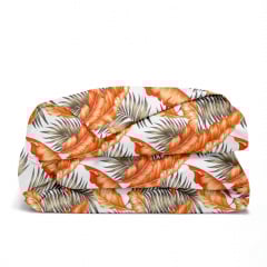 Двуспальная постель с простыней на резинке ORANGE PALMS CS5 COSAS оранжевый 180х220 см Обухов