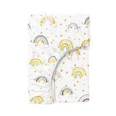 Простыня на резинке 80х160 см RAINBOW STAR YELLOW COSAS Борисполь