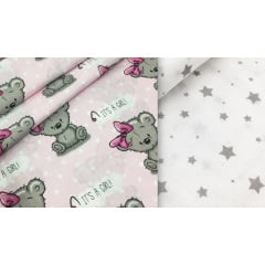 Набір пелюшок COSAS GIRL BEAR CS1 Бязь 80х100 см 2 шт Білий Камінь-Каширський