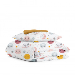 Підліткова постіль з простирадлом на гумці HAPPY MOON Cosas рожевий 160х220 см Ромни