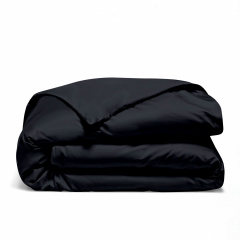 Двоспальна постільна білизна сатин BLACK Cosas чорний 180х220 см Новомиколаївка