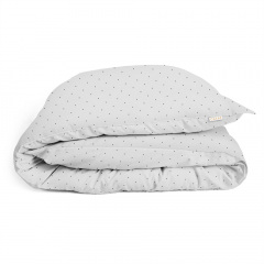 Подростковая постель с простыней на резинке MINI DOTS CS22 COSAS серый 160х220 см Братское