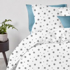 Сімейна постіль з простирадлом на гумці Big Star CS4 COSAS сірий 2х160х220 см Дзензелівка