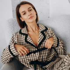 Пижама женская COSAS Betty S Бежево-черный Киев