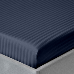 Евро постель сатин с простыней на резинке DENIM Cosas Сапфир 200х220 см Братское