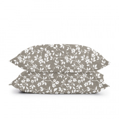 Евро комплект COSAS BEIGE FLOWERS Ранфорс 200х220 см Бежевый/Серый Славянск