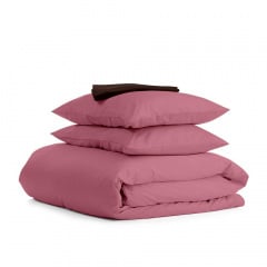 Євро постільна білизна сатин Pudra COSAS пудровий 200х220 см Київ