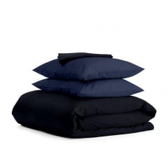 Півтораспальний комплект COSAS BLACK SATIN CS11 160х220 см Синій/Чорний Надвірна