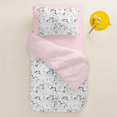 Дитяча постільна білизна в ліжечко Flowers COSAS рожевий 110х140 см Ясногородка