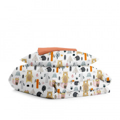 Підлітковий комплект на резинці COSAS FOREST CS1 Ранфорс 155х215 см Теракот/Білий Київ