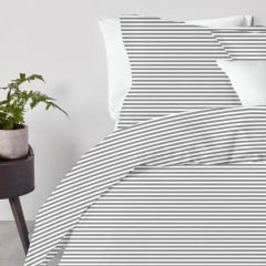 Евро постель с простыней на резинке Grey Line COSAS серый 200х220 см Дубно