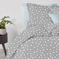 Євро постіль з простирадлом на гумці Grey Stars CS5 COSAS сірий 200х220 см Гуляйполе