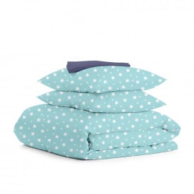 Сімейний комплект на резинці Cosas MINT STARFALL CS1 Ранфорс 2х160х220 см М'ятний