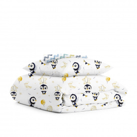 Подростковая постель с простыней на резинке PENGUINS CS2 Cosas Белый 155х215 см