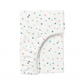 Простирадло на резинці Cosas COLOR BLOTS Ранфорс 140х200х20 см Білий