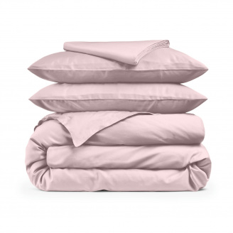 Євро постільна білизна сатин SAKURA Cosas рожевий 200х220 см