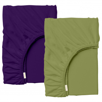 Набір простирадло на резинці 80х160 см 2 шт SAGE Cosas Фіолетово-зелений