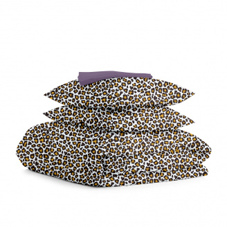 Евро постель с простыней на резинке Leopard CS3 COSAS Бежевый 200х220 см