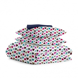 Півтораспальний комплект на резинці COSAS MINT LOVE CS2 Ранфорс 160х220 см Різнокольоровий