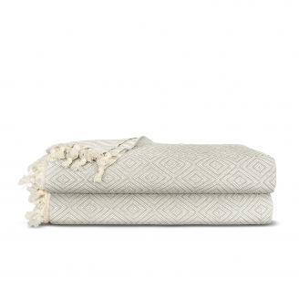 Плед бавовняний COSAS DIAMOND 180х230 см Сірий